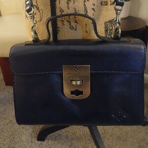 PATRICIA NASH navy leather handbag/crossbody